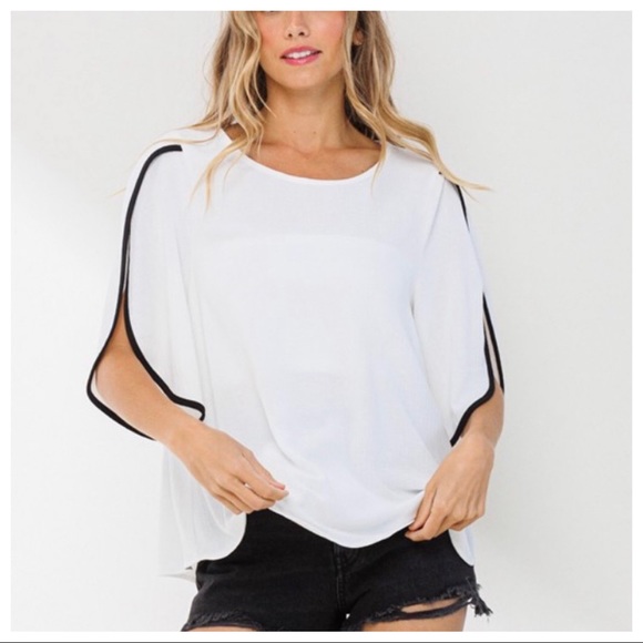 #09 Jamie Boho Color Block Butterfly Sleeve Top - Picture 5 of 5